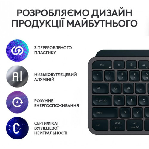 Клавіатура Logitech MX Keys S Graphite UA/FR/EN (920-011593/568) Купити в Україні