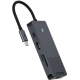 USB-C хаб RAPOO UCM-2004, 8 в 1, чорний Купити в Україні