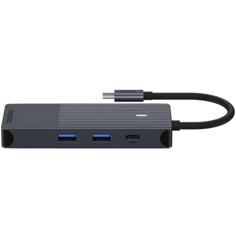 USB-C хаб RAPOO UCM-2004, 8 в 1, чорний Купити в Україні