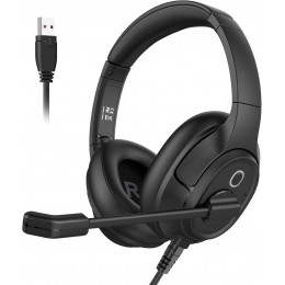 Навушники з мікрофоном EKSA H2 USB Black