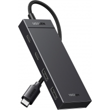 Мультипортовий адаптер UGREEN CM806 USB-C to 2xUSB-A + 2xUSB-C 3.2 Gen2 10Gbps Black (35583)