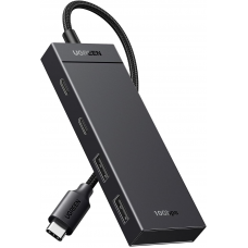 Мультипортовий адаптер UGREEN CM806 USB-C to 2xUSB-A + 2xUSB-C 3.2 Gen2 10Gbps Black (35583)