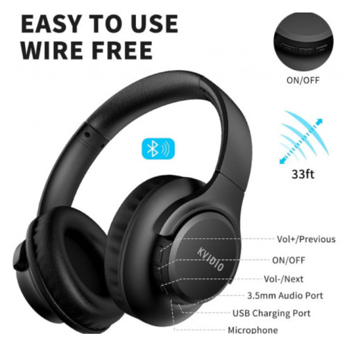 Навушники KVIDIO KVWH201AB Black Wireless Black Купити в Україні