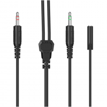 Кабель-перехідник (сплітер) ESH series, 0.2м x2*3.5мм female to 3.5mm male (ACC412) чорний