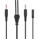 Кабель-перехідник (сплітер) ESH series, 0.2м x2*3.5мм female to 3.5mm male (ACC412) чорний Купити в Україні