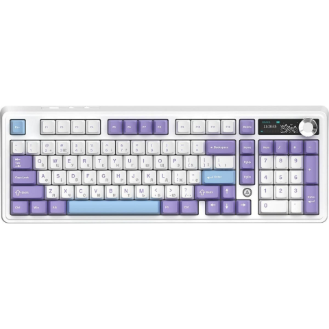 Бездротова механічна клавіатура Ajazz AK980 V2 Maillard switches Purple White Blue (AK980-V2-M-PWB) Купити в Україні