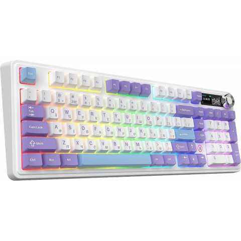 Бездротова механічна клавіатура Ajazz AK980 V2 Maillard switches Purple White Blue (AK980-V2-M-PWB) Купити в Україні