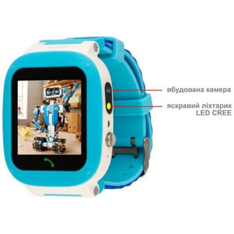 Дитячі смарт-годинник AmiGo GO004 Splashproof Camera+LED Blue (UA) Купити в Україні
