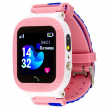 Дитячі смарт-годинник AmiGo GO004 Splashproof Camera+LED Pink (UA)