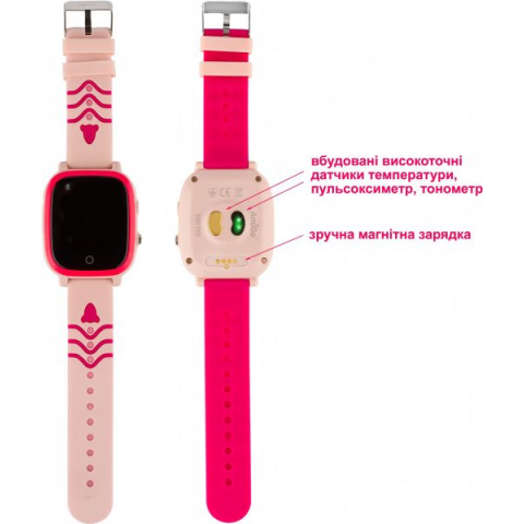 Дитячі смарт-годинник AmiGo GO005 4G WIFI Thermometer Pink Купити в Україні
