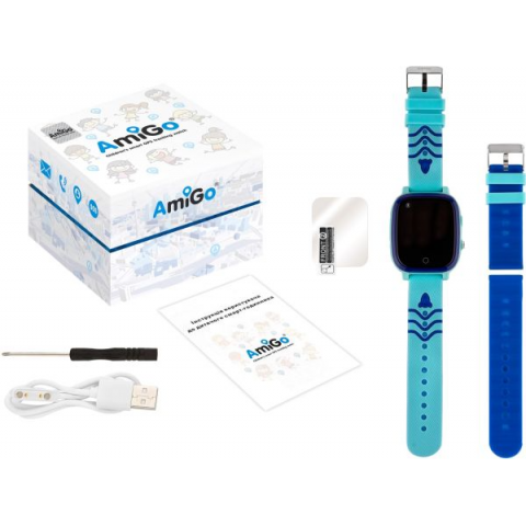 Дитячі смарт-годинник AmiGo GO005 4G WIFI Thermometer Blue Купити в Україні