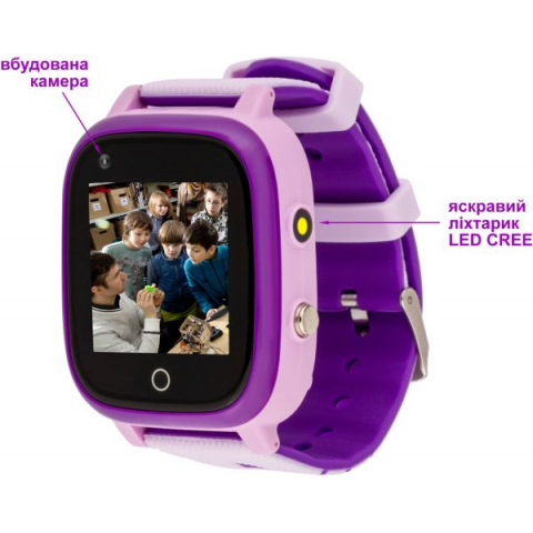 Дитячі смарт-годинник AmiGo GO005 4G WIFI Thermometer Purple Купити в Україні
