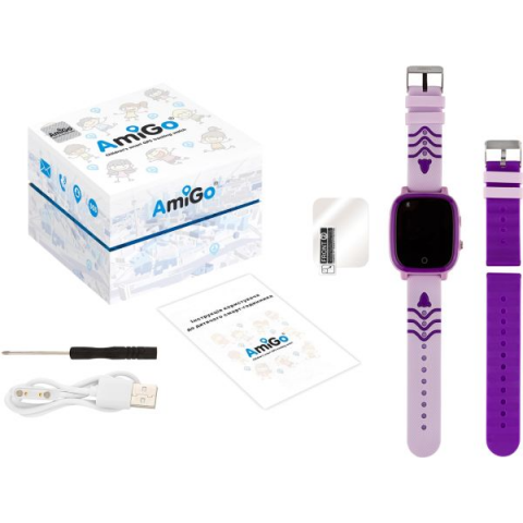 Дитячі смарт-годинник AmiGo GO005 4G WIFI Thermometer Purple Купити в Україні