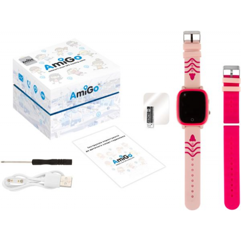 Дитячі смарт-годинник AmiGo GO005 4G WIFI Thermometer Pink Купити в Україні