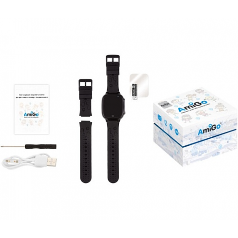 Дитячі смарт-годинник AmiGo GO008 MILKY Black Купити в Україні