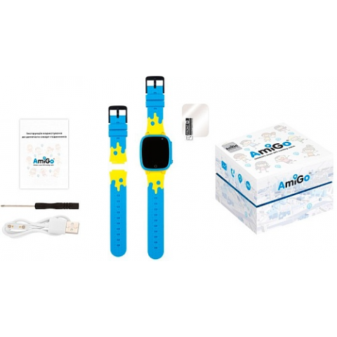 Дитячі смарт-годинник AmiGo GO008 MILKY Glory Blue/Yellow Купити в Україні