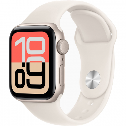Смарт-годинник Apple Watch SE 3 GPS + Cellular 40mm Starlight Alu. Case w. Starlight S. Band - S/M (MEP64) Купити в Україні