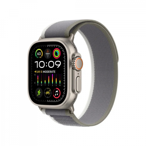 Смарт-годинник Apple Watch Ultra 2 GPS + Cellular 49mm Titanium Case with Green/Gray Trail Loop - M/L (MRF43) Купити в Україні