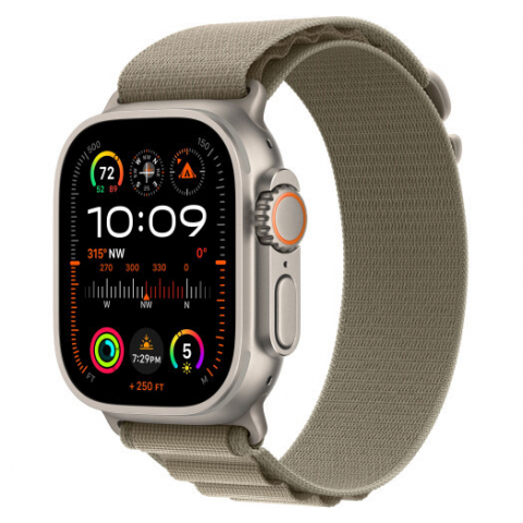 Смарт-годинник Apple Watch Ultra 2 GPS + Cellular 49mm Titanium Case with Olive Alpine Loop - Small (MREX3/MRFH3) Купити в Україні