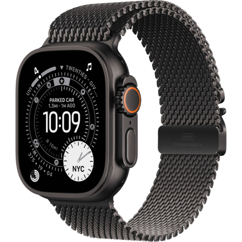 Смарт-годинник Apple Watch Ultra 3 GPS + Cellular 49mm Black Tit. Case w. Black Tit. Milanese Loop - Small (MF1N4) Купити в Україні