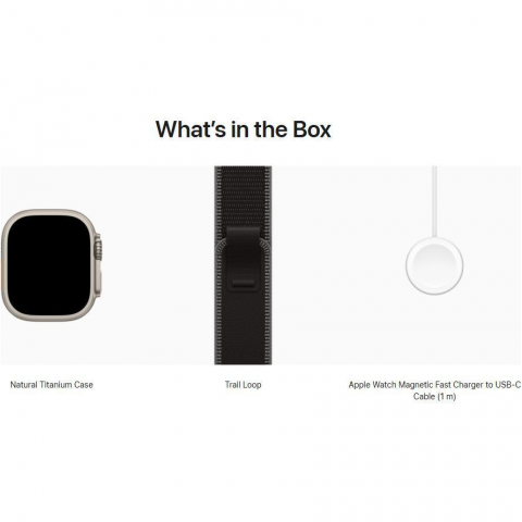 Смарт-годинник Apple Watch Ultra 3 GPS + Cellular 49mm Black Tit. Case w. Black/Charcoal Trail Loop - M/L (MF1H4) Купити в Україні