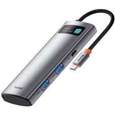 Мультипортовий адаптер Baseus Gleam Series 7-Port HUB Gray (B00030708811-00)
