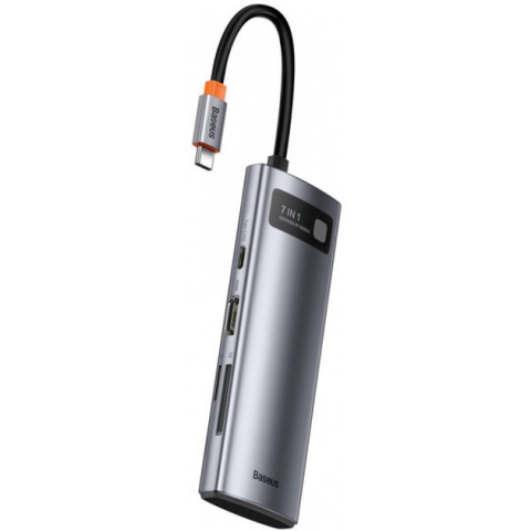Мультипортовий адаптер Baseus Gleam Series 7-Port HUB Gray (B00030708811-00) Купити в Україні
