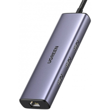 Мультипортовий адаптер UGREEN CM512 Type-C Hub Space Grey (UGR-15598)