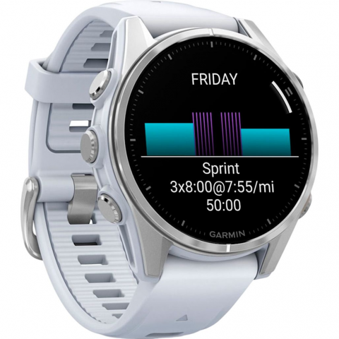 Смарт-годинник Garmin Fenix 8 43mm AMOLED Silver with Whitestone Silicone Band (010-02903-00/06) Купити в Україні