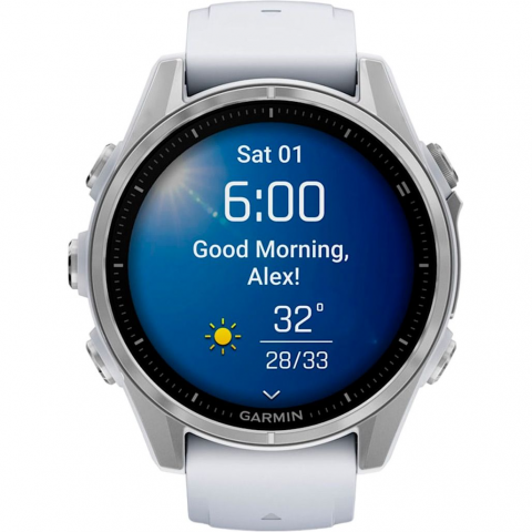 Смарт-годинник Garmin Fenix 8 43mm AMOLED Silver with Whitestone Silicone Band (010-02903-00/06) Купити в Україні