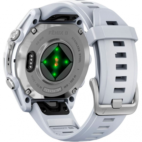 Смарт-годинник Garmin Fenix 8 43mm AMOLED Silver with Whitestone Silicone Band (010-02903-00/06) Купити в Україні