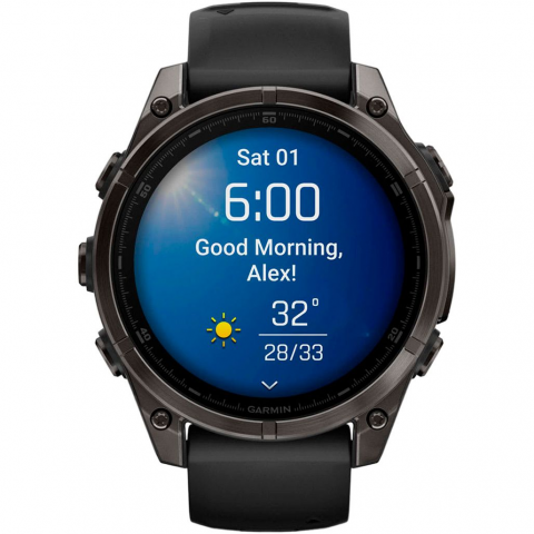 Смарт-годинник Garmin Fenix 8 47mm AMOLED Sapphire Carbon Gray DLC Titanium w. Black/Pebble Gray B. (010-02904-20/21/29) Купити в Україні