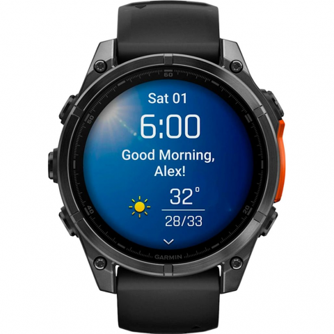 Смарт-годинник Garmin Fenix 8 47mm AMOLED Slate Gray with Black Silicone Band (010-02904-00/09) Купити в Україні
