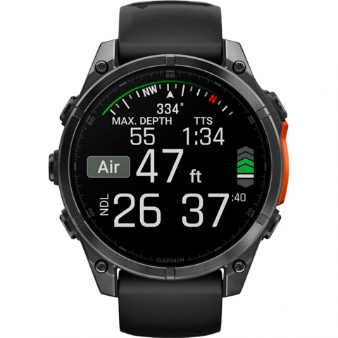 Смарт-годинник Garmin Fenix 8 47mm AMOLED Slate Gray with Black Silicone Band (010-02904-00/09) Купити в Україні