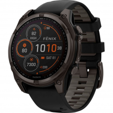 Смарт-годинник Garmin Fenix 8 47mm Solar Sapphire Carbon Gray DLC Titanium w. Black/Pebble Gray S. Band (010-02906-10/11/70)