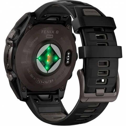 Смарт-годинник Garmin Fenix 8 47mm Solar Sapphire Carbon Gray DLC Titanium w. Black/Pebble Gray S. Band (010-02906-10/11/70) Купити в Україні