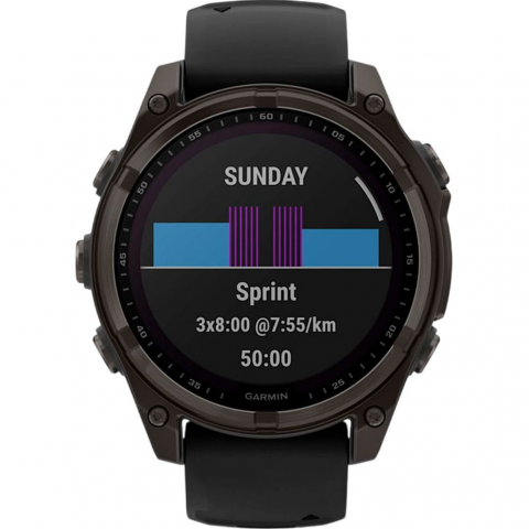 Смарт-годинник Garmin Fenix 8 47mm Solar Sapphire Carbon Gray DLC Titanium w. Black/Pebble Gray S. Band (010-02906-10/11/70) Купити в Україні