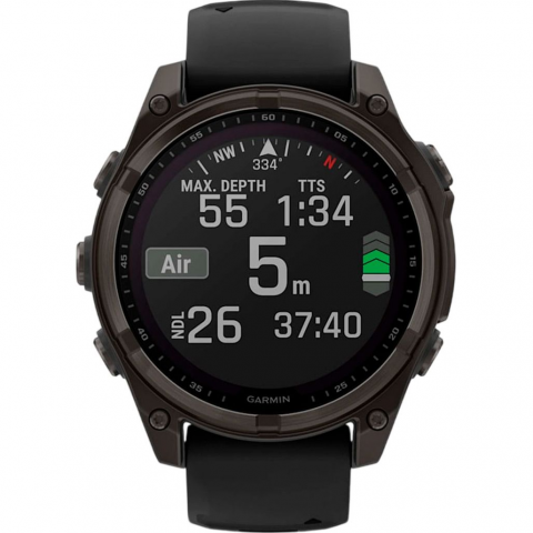 Смарт-годинник Garmin Fenix 8 47mm Solar Sapphire Carbon Gray DLC Titanium w. Black/Pebble Gray S. Band (010-02906-10/11/70) Купити в Україні
