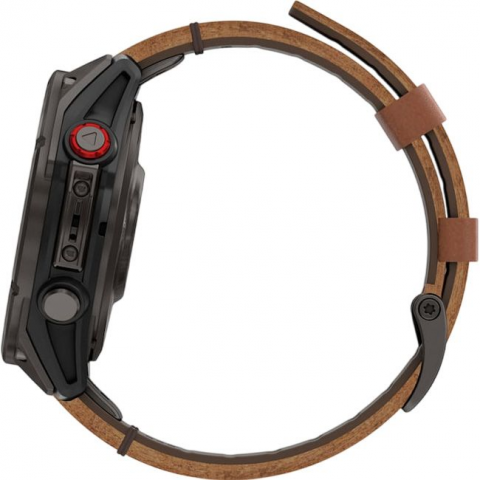 Смарт-годинник Garmin Fenix 8 Pro 47 mm AMOLED Carbon Gray DLC Titanium with Chestnut Leather Band (010-03198-40) Купити в Україні