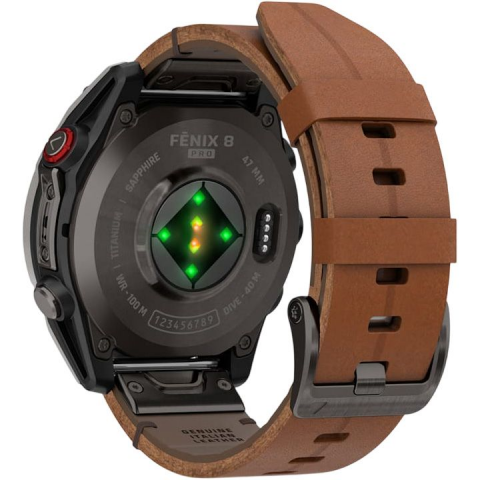Смарт-годинник Garmin Fenix 8 Pro 47 mm AMOLED Carbon Gray DLC Titanium with Chestnut Leather Band (010-03198-40) Купити в Україні