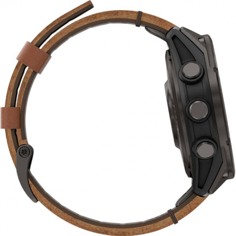 Смарт-годинник Garmin Fenix 8 Pro 47 mm AMOLED Carbon Gray DLC Titanium with Chestnut Leather Band (010-03198-40) Купити в Україні