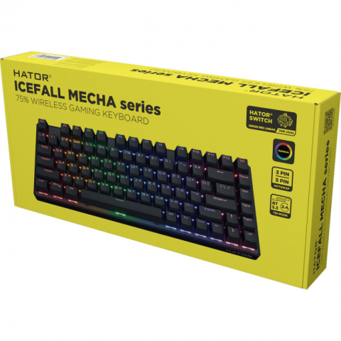 Клавіатура HATOR Icefall Mecha 75 Wireless Rainbow Black (HTK275UA) Купити в Україні