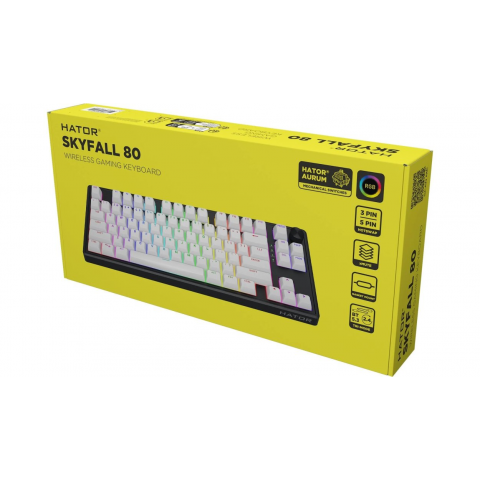 Клавіатура механічна HATOR Skyfall 80 wireless (HTK3180) black-white, US layout Купити в Україні