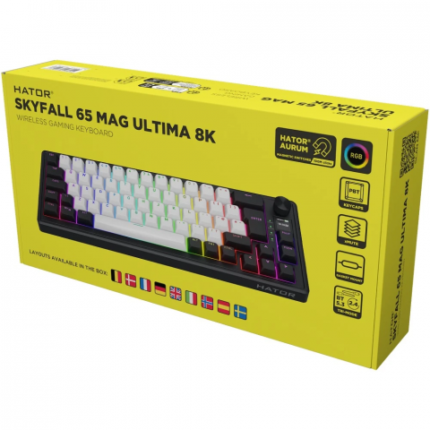 Клавіатура магнітна HATOR Skyfall 65 MAG ULTIMA 8K wireless (HTK3860EU) black-white Купити в Україні