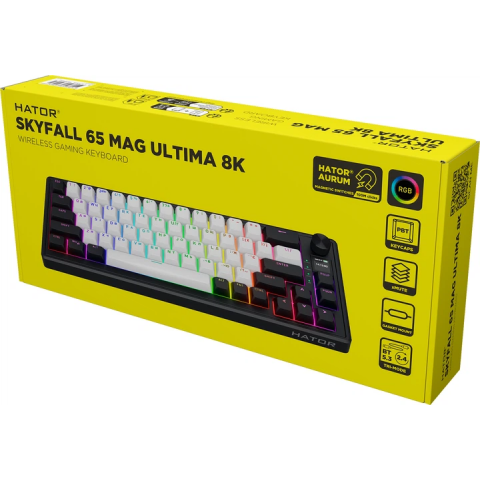 Клавіатура магнітна HATOR Skyfall 65 MAG ULTIMA 8K wireless (HTK3860UA) black-white Купити в Україні
