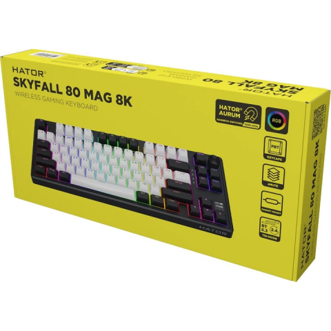 Клавіатура магнітна HATOR Skyfall 80 MAG ULTIMA 8K wireless (HTK3880) black-white, US Купити в Україні