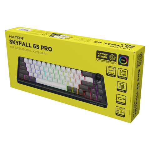 Клавіатура механічна HATOR Skyfall 65 PRO wireless (HTK4160UA) grey-black, silent switches Купити в Україні