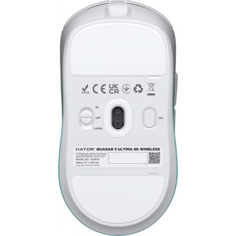 Ігрова миша HATOR Quasar 3 ULTIMA 8K Wireless (HTM761) white/mint Купити в Україні
