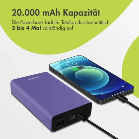 Повербанк (Powerbank) Imoshion Mini 20000mAh Lila (8720922141507) Купити в Україні