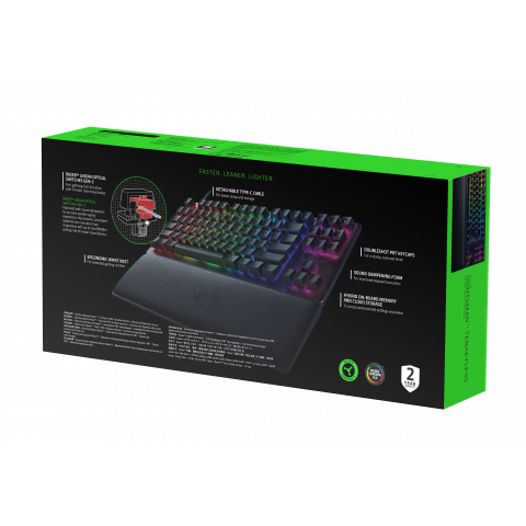 Клавіатура механічна RAZER Huntsman V2 Tenkeyless, Red Optical switch, RU (RZ03-03940800-R3R1)